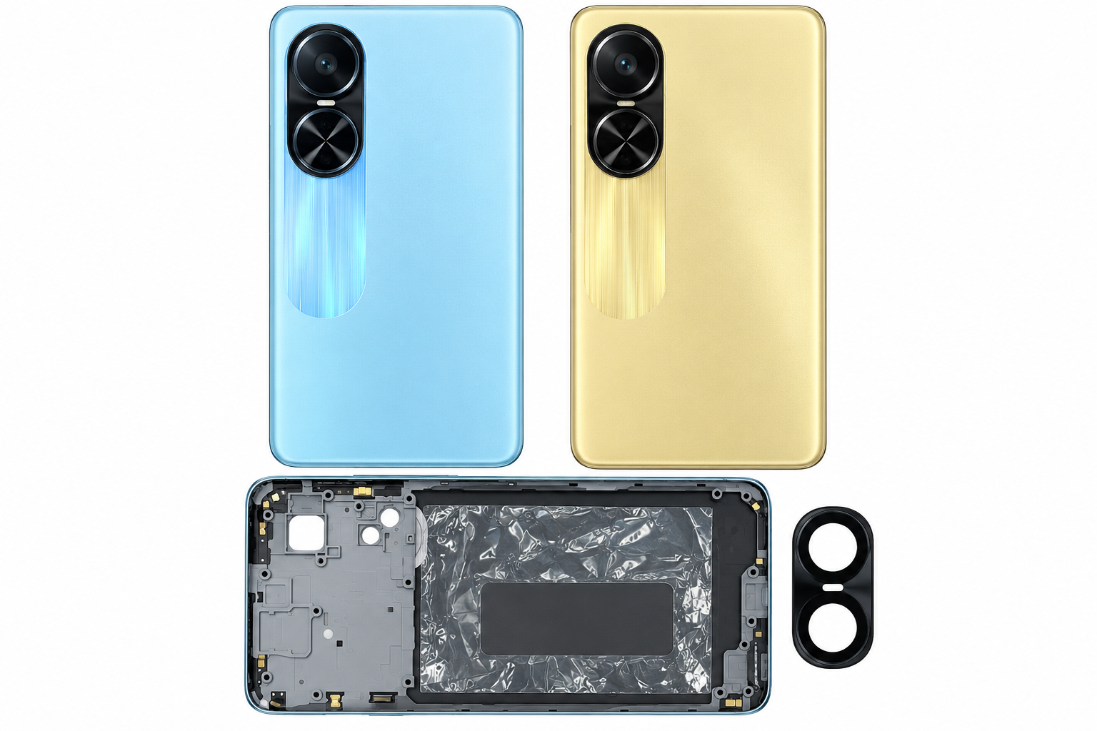 Compatible Replacement for OPPO F23 Full Housing Body – Sky Blue & Gold
